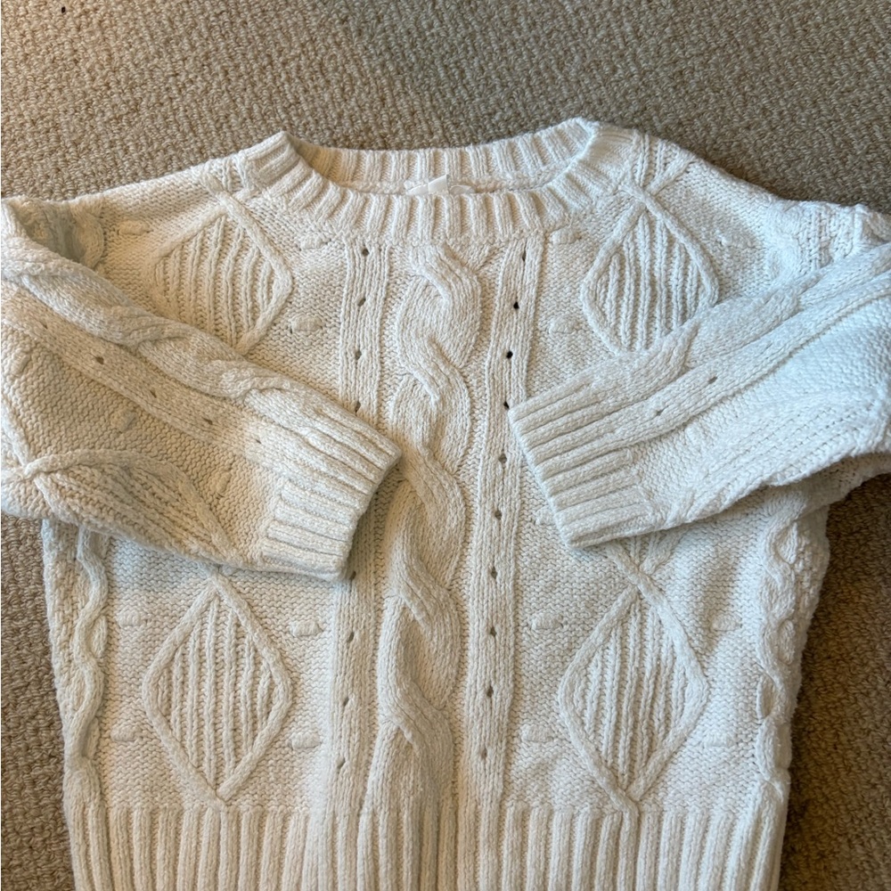 Seed Heritage Cream Cable Knit Sweater
